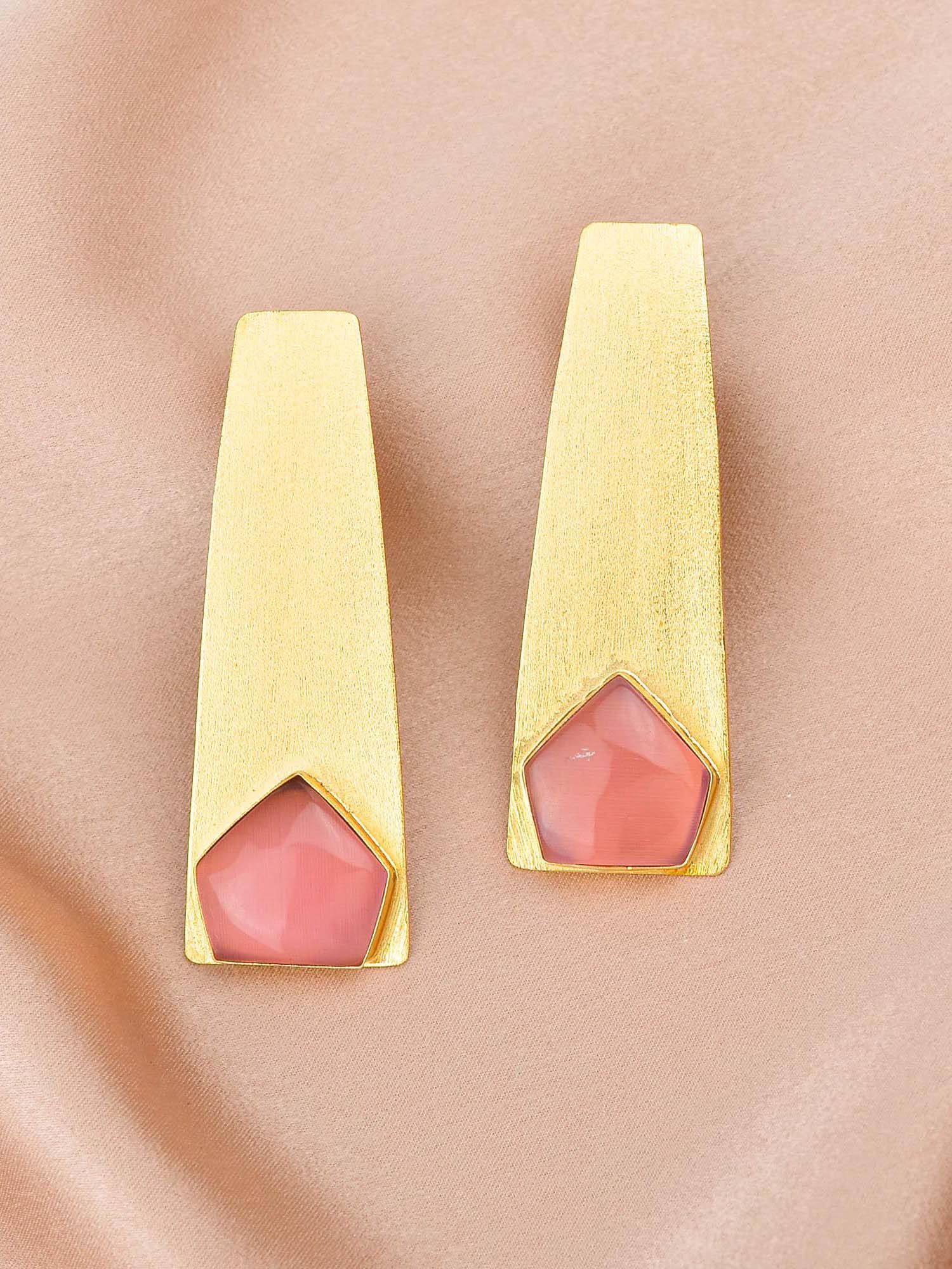 Women's Long Pentagonal Stone Earring