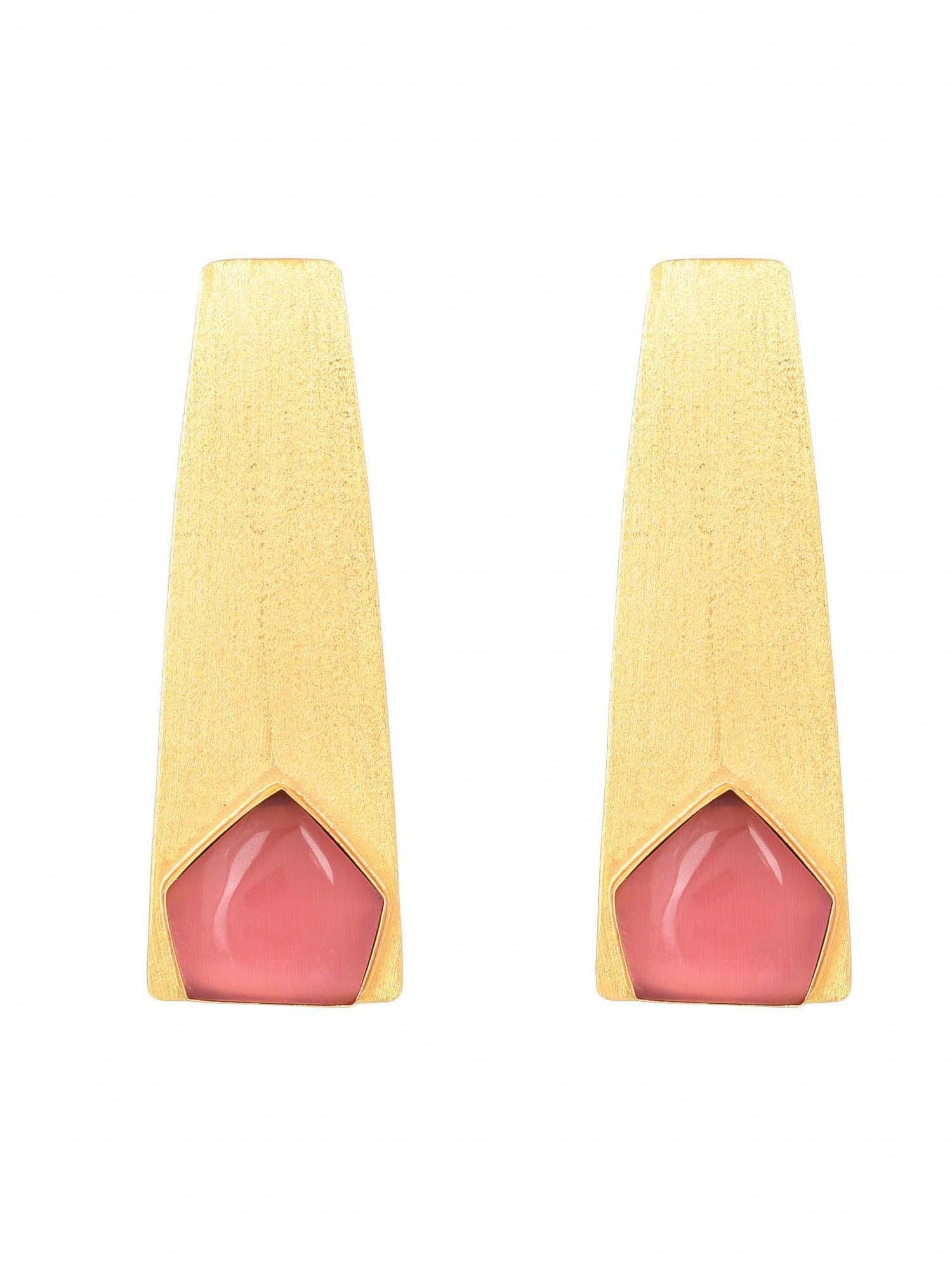 Women's Long Pentagonal Stone Earring - Zurii Jewels