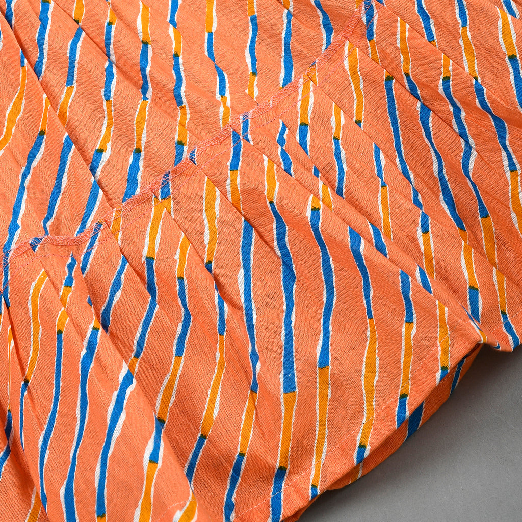 Girl's Peach Leheriya Dress