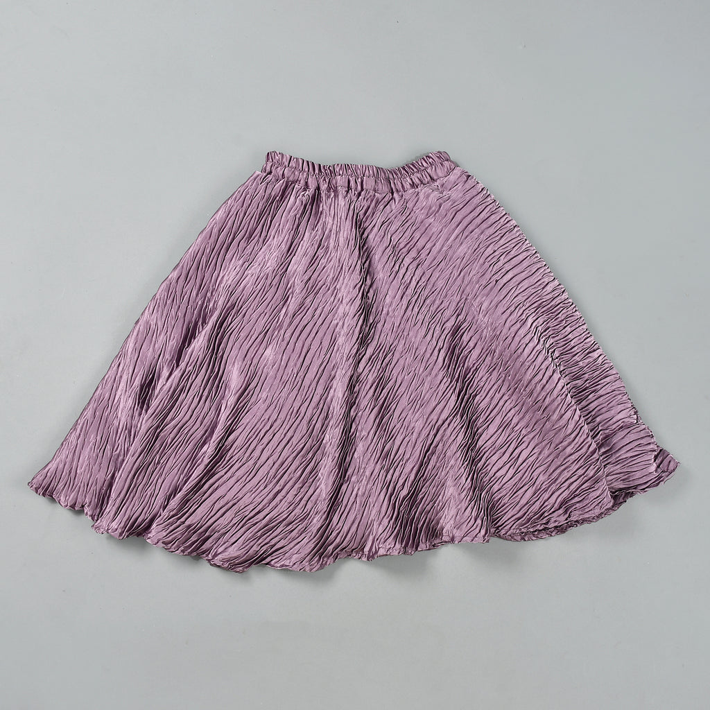 Girl's Lavender Pleated Lehenga Set