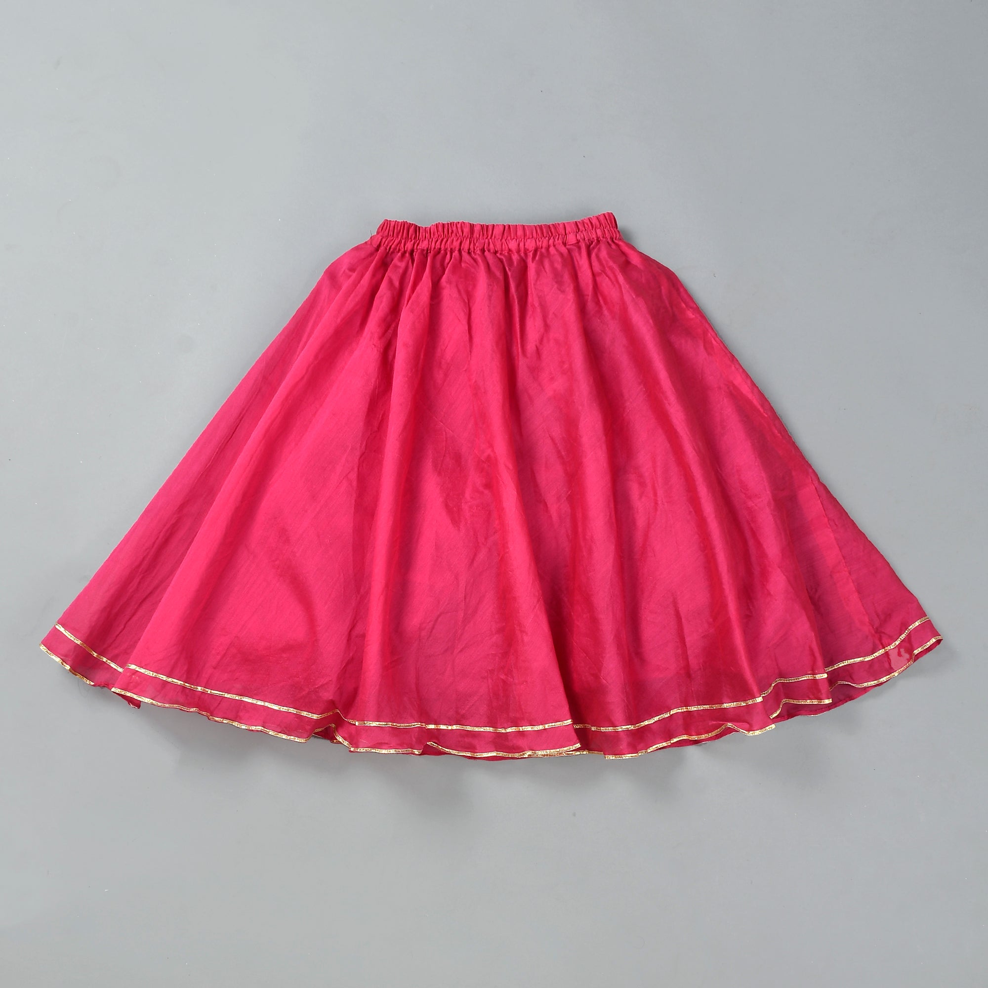 Girl's Pink Chanderi Lehenga Set