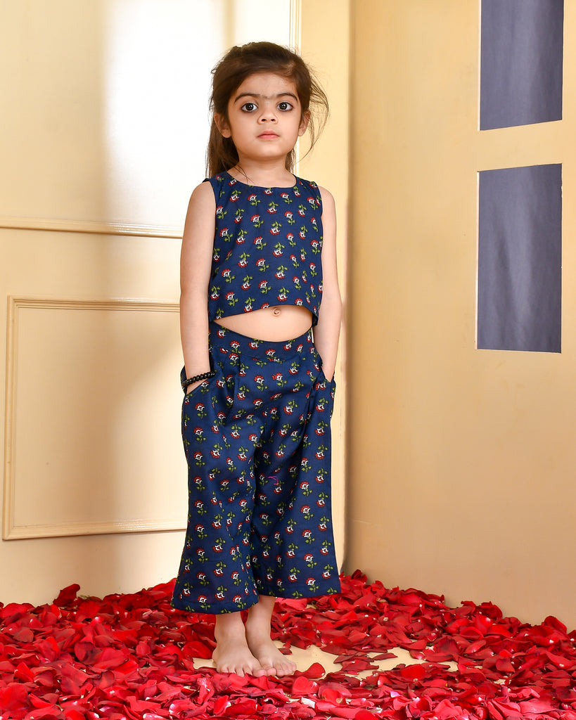 Girl's Blue Top and Trouser Set