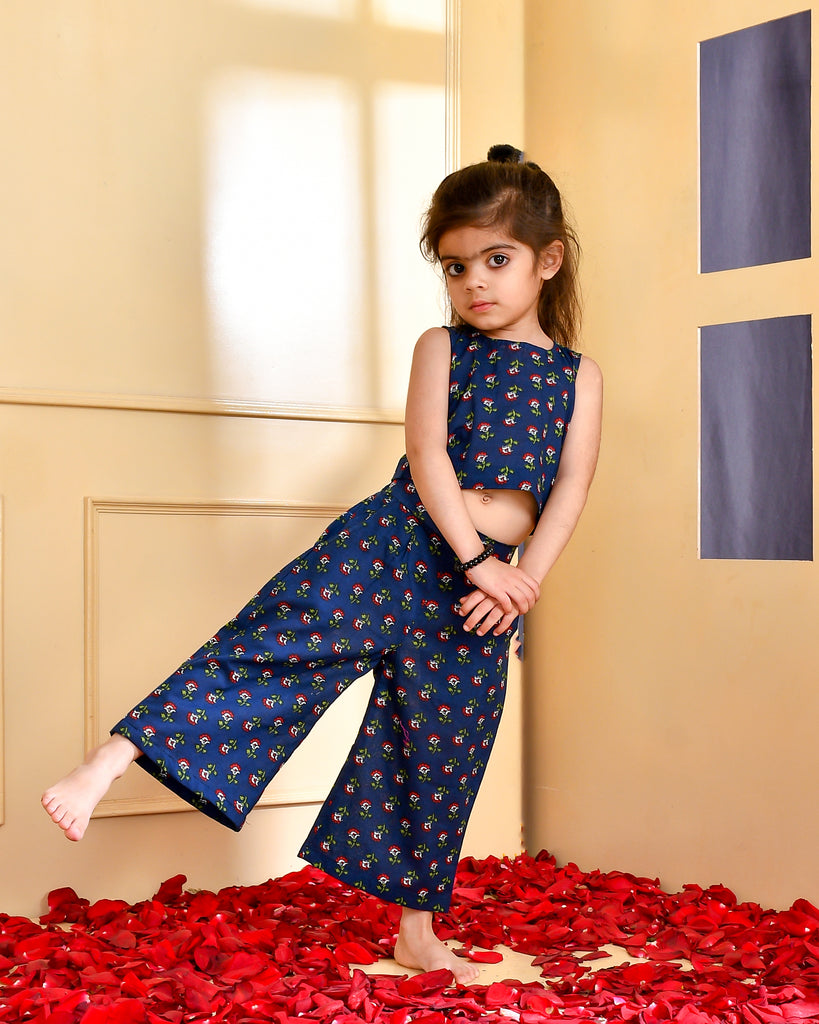 Girl's Blue Top and Trouser Set