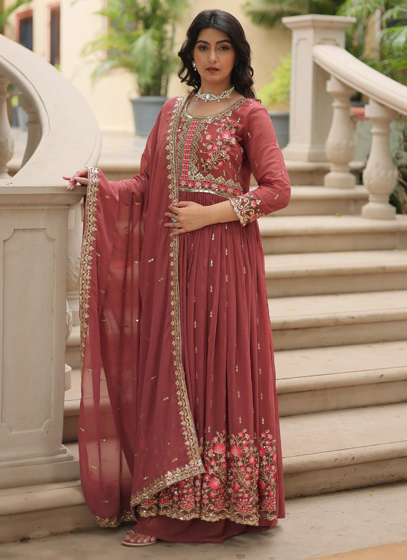 Women's Gajari Georgette Embroidered Sharara Set - Prazu Fashion