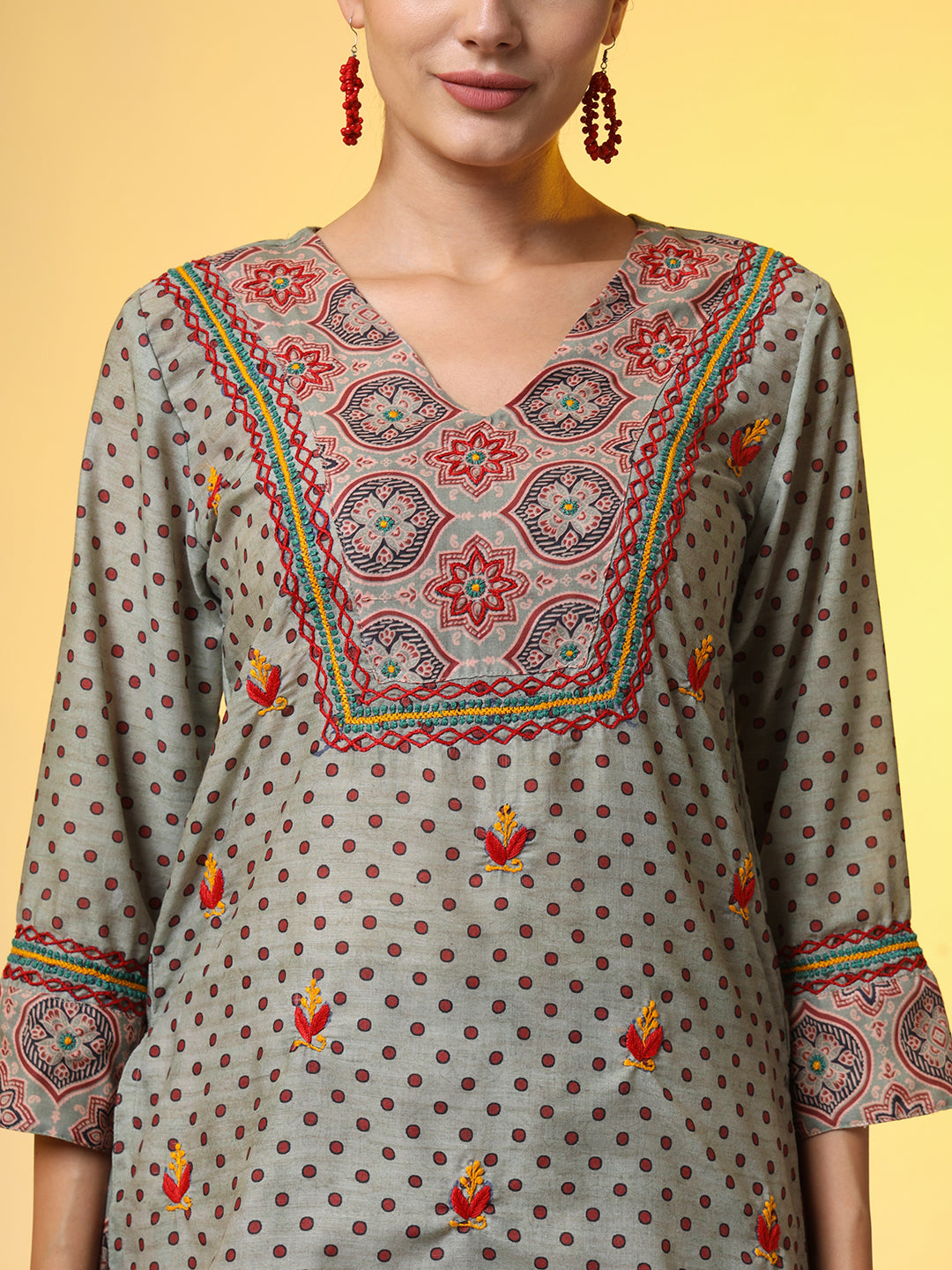 Women's Light Sea Green Hand Embroidery Chikankari Co-Ord Set