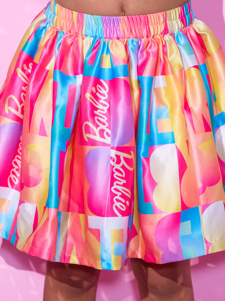 Girl's Pink Top And Skirt With Bustier Co-Ordinate Set