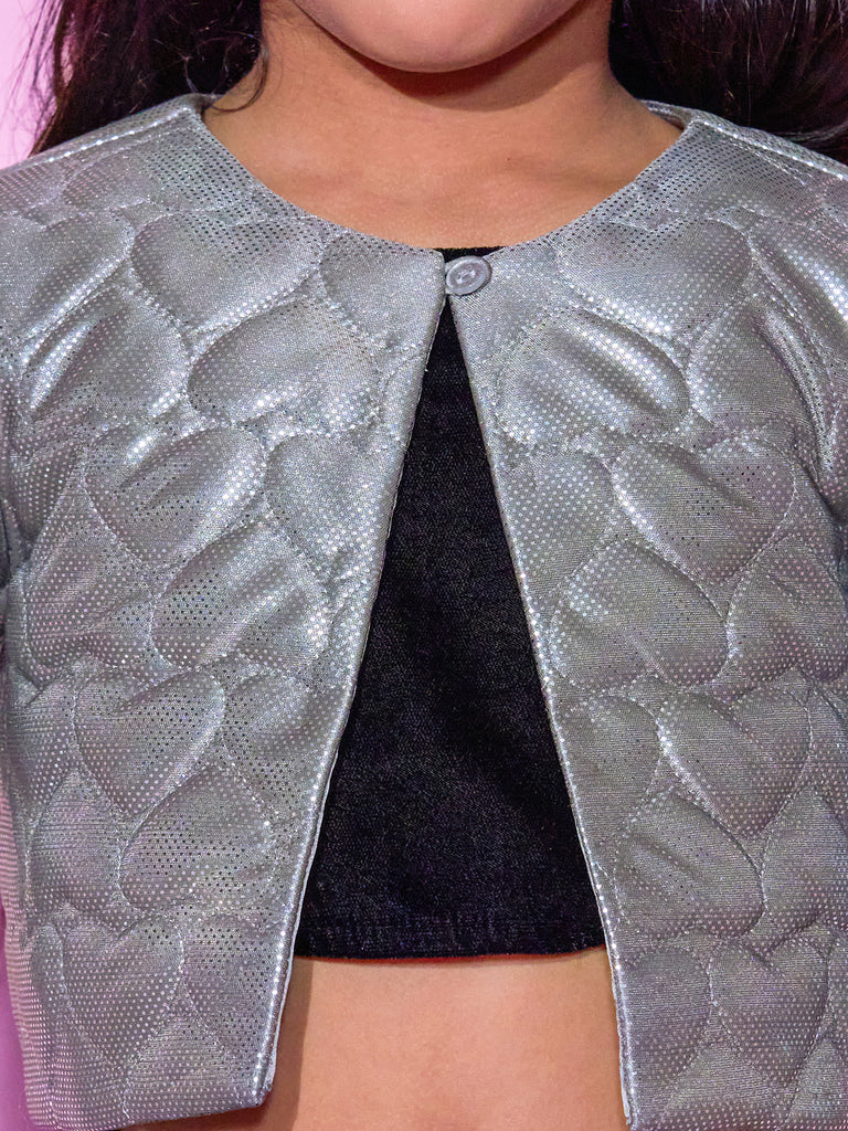 Girl's Sliver Shrug And Skirt With Bustier Co-Ordinate Set