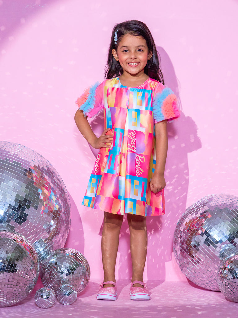 Girl's Pink Short Sleeves Dress