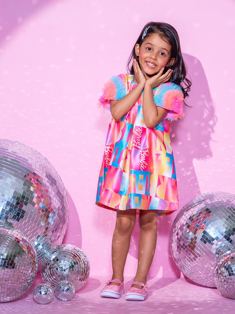 Girl's Pink Short Sleeves Dress