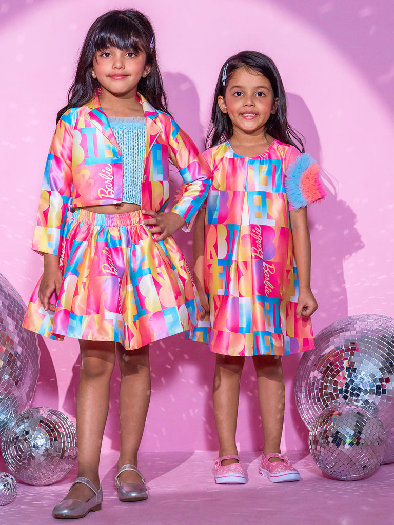 Girl's Pink Short Sleeves Dress