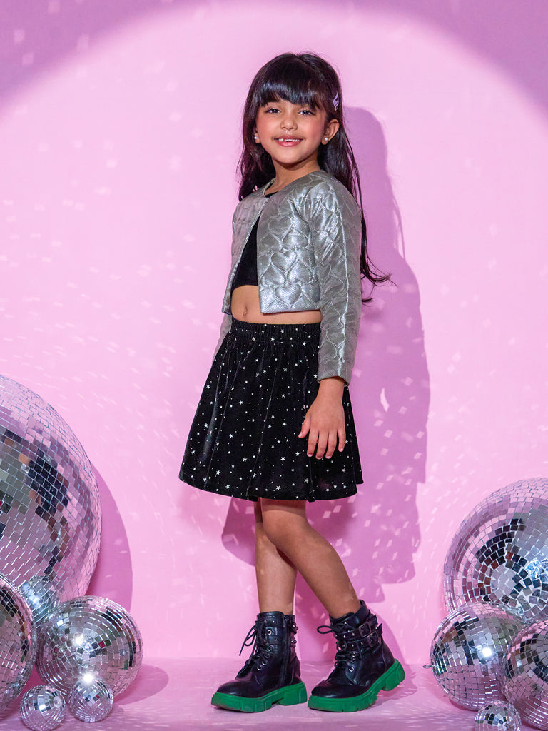Girl's Silver Shimmer Rockstar Shrug