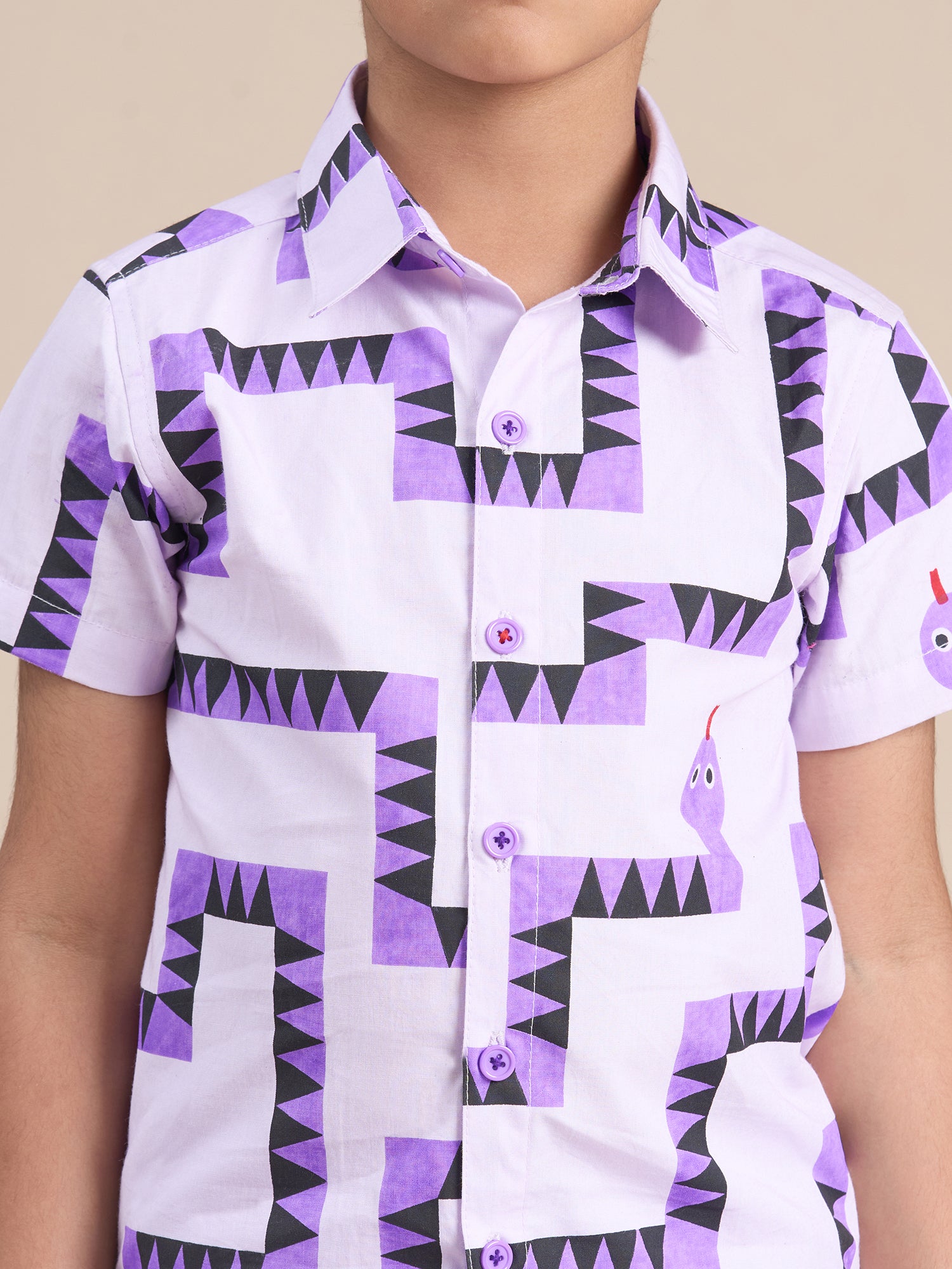Snakes And Ladders Boys Purple Table Print Shirt And Boxer Set From Siblings Collection - Lil Drama