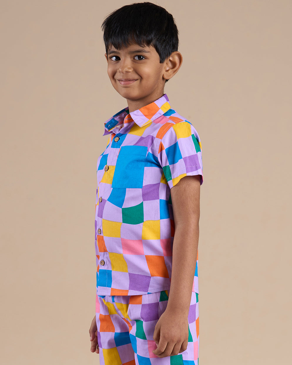Snakes And Ladders Boys Multi Color Rotary Print Shirt From Siblings Collection - Lil Drama