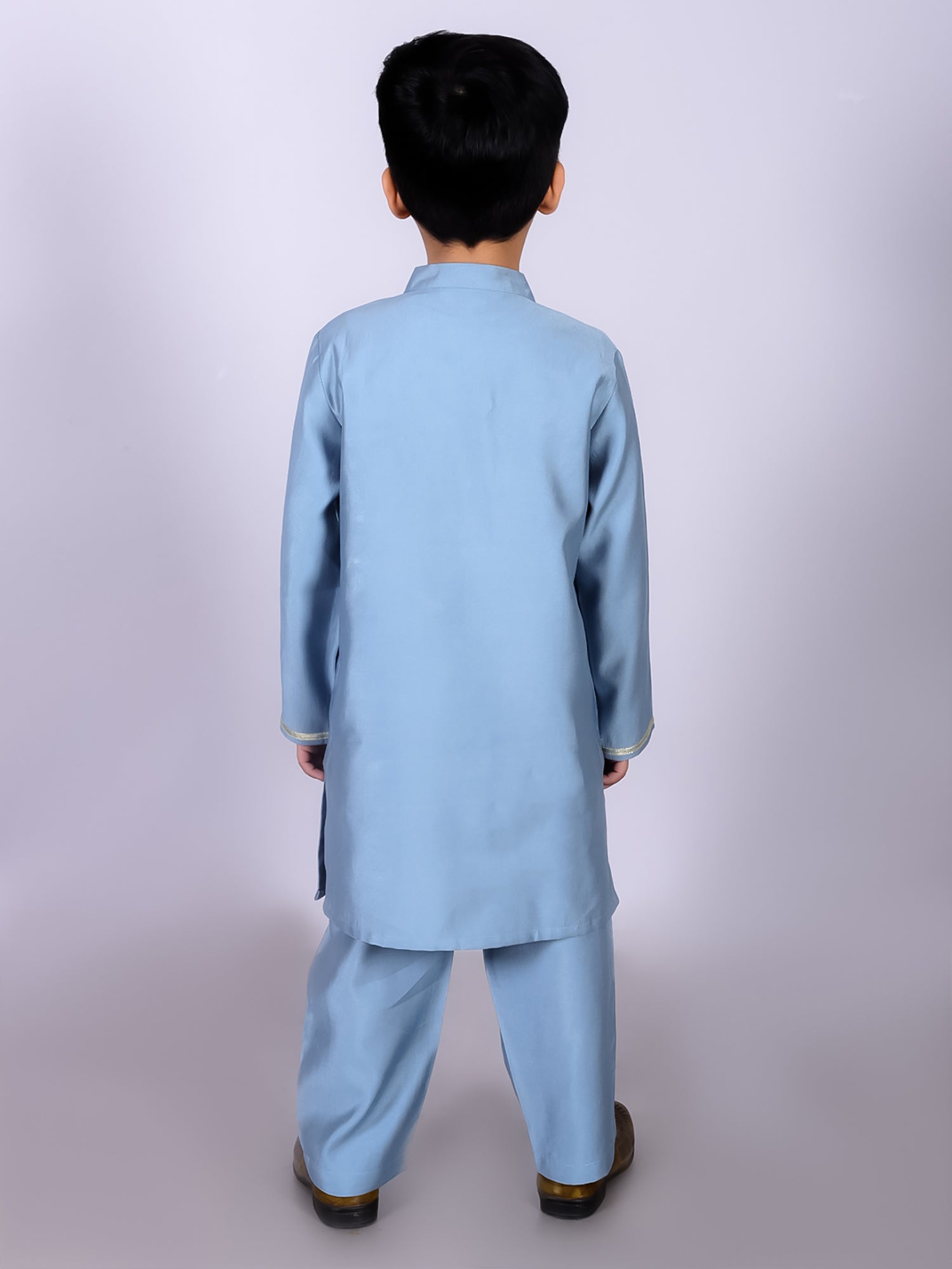 Boy's Ethnic Blue Kurta With Pant Set - Lil Drama