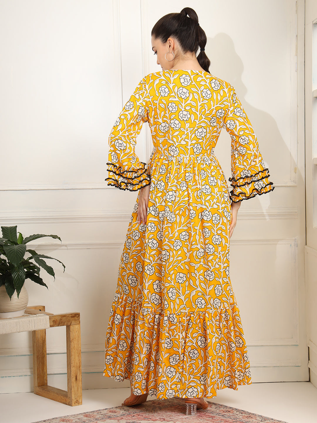 Women's Chikankari Embroidery Full Length Dress