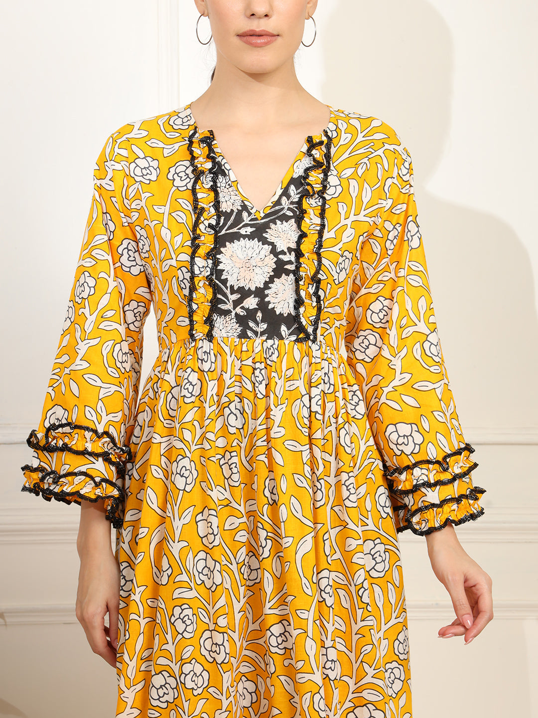 Women's Chikankari Embroidery Full Length Dress