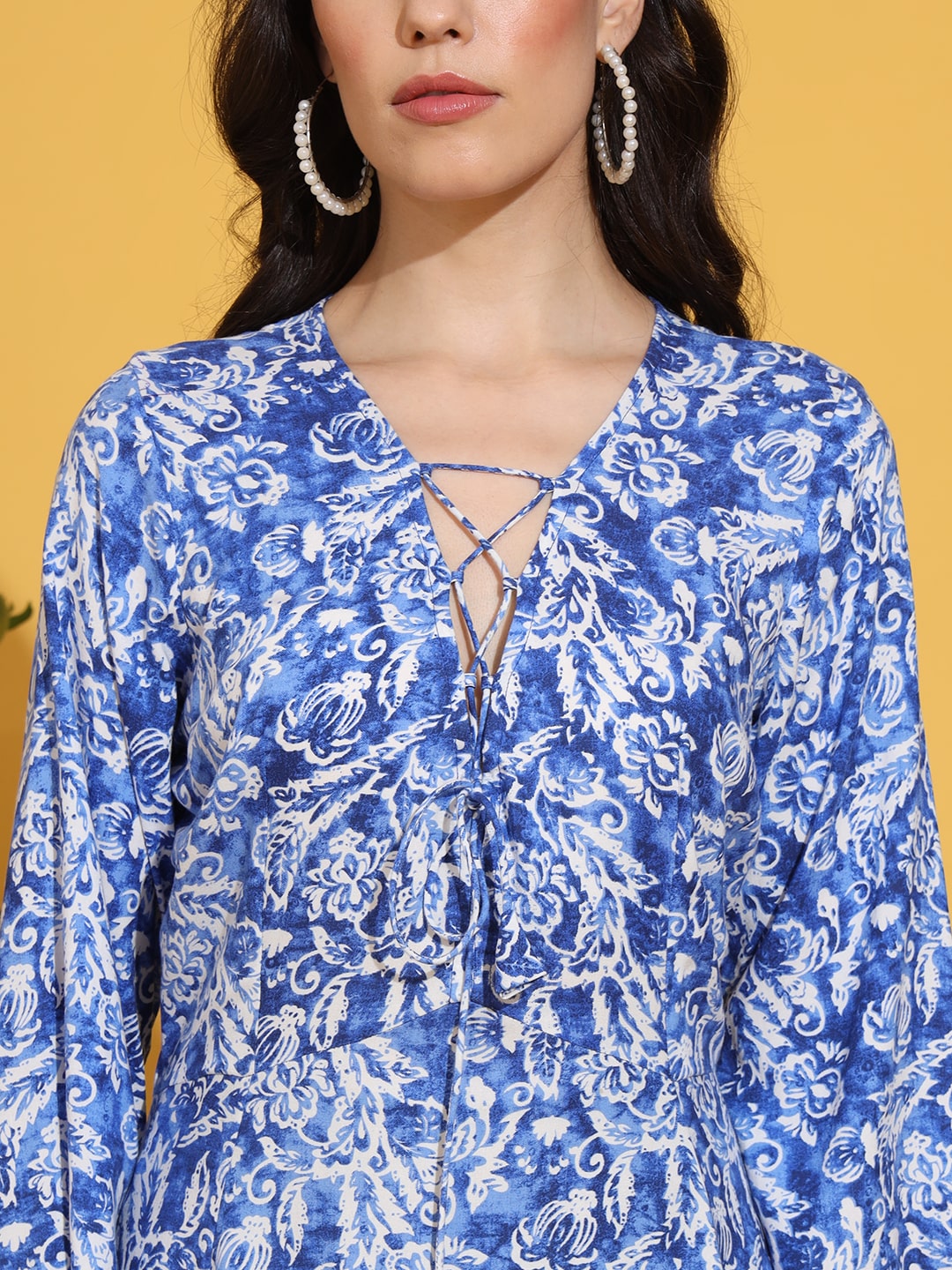 Women's Rayon Cotton Blue Color Full Length Gown