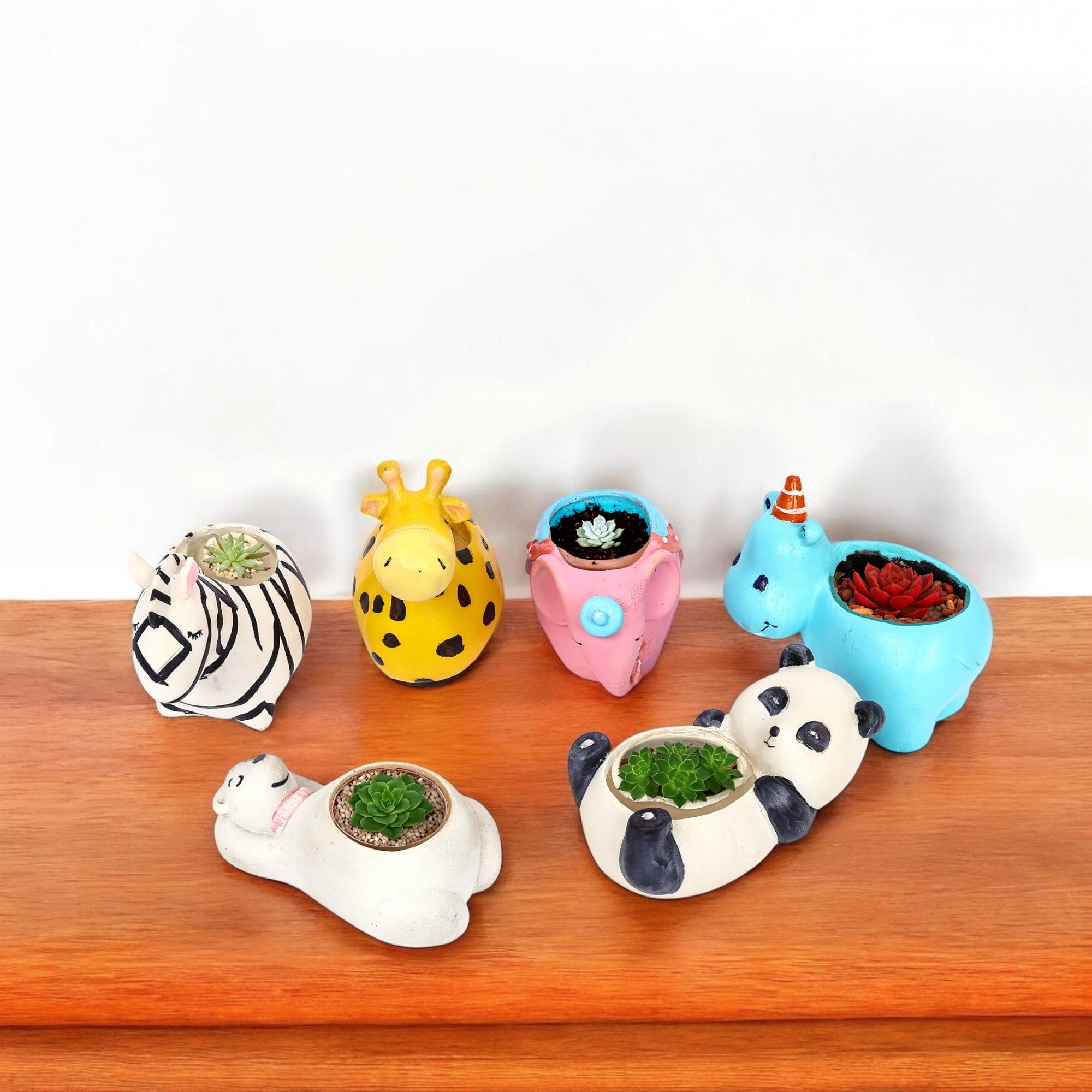 Little Animal Planters for Home Décor—Set of 6 