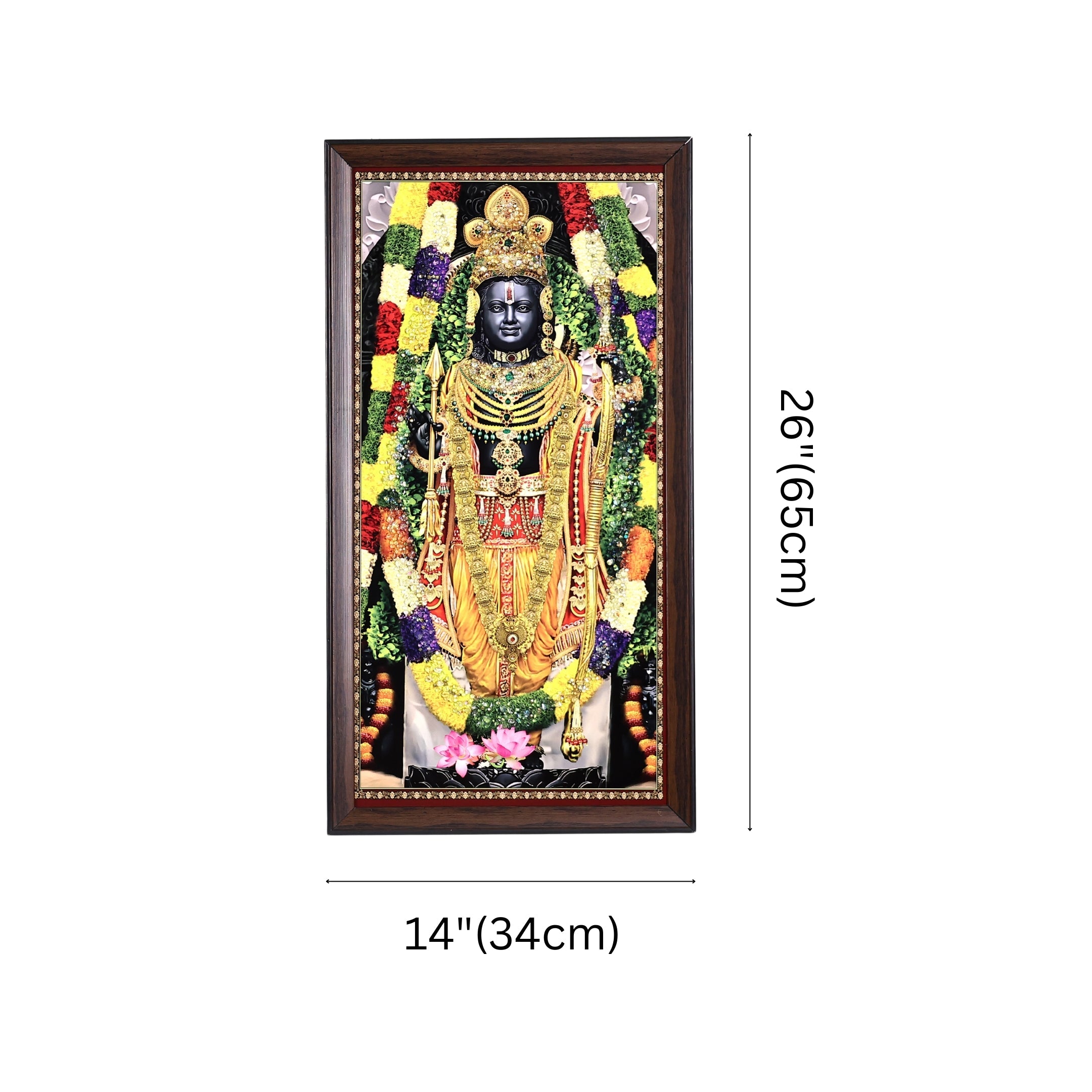 Lord Ram Crystal Embellished Resin Wall Painting