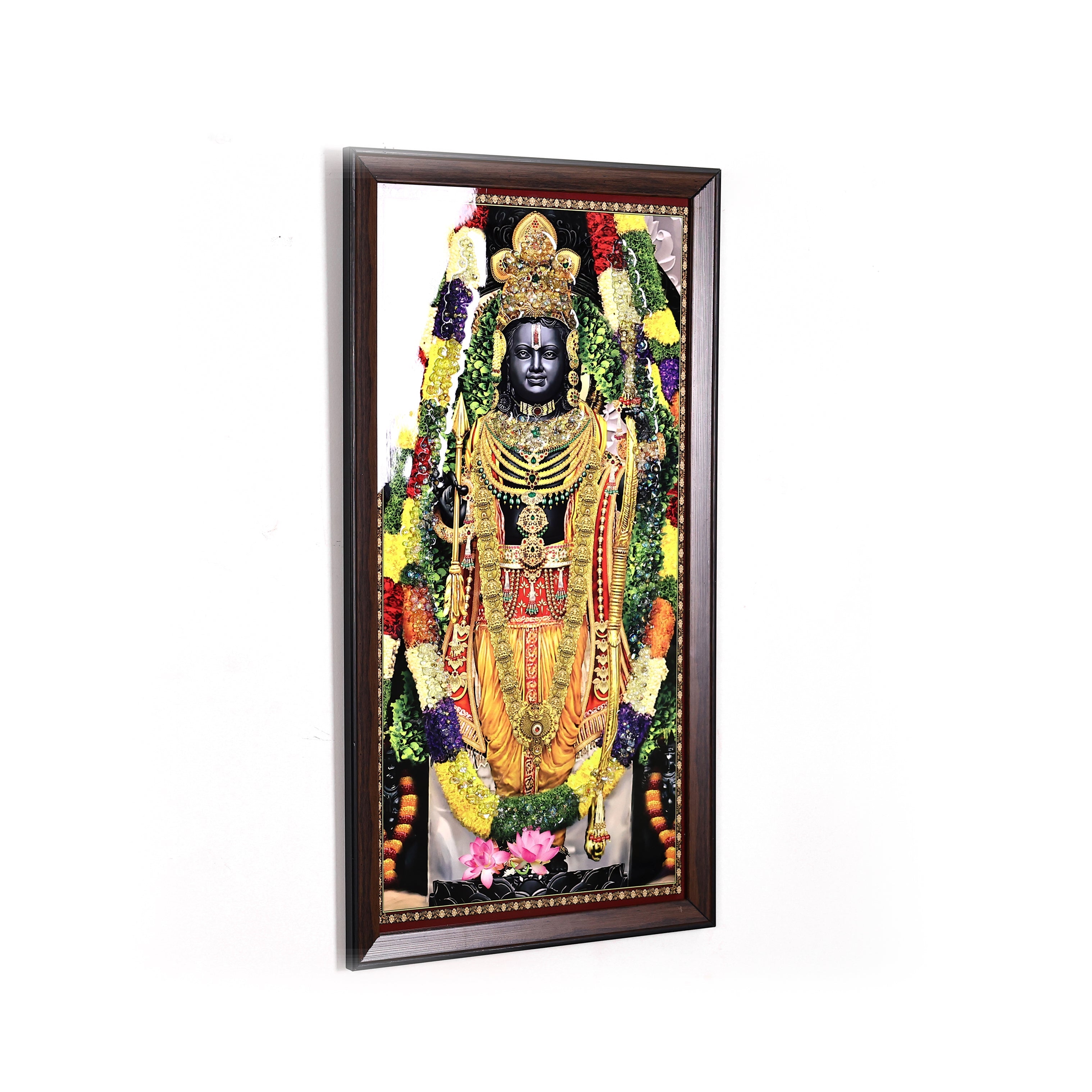 Lord Ram Crystal Embellished Resin Wall Painting