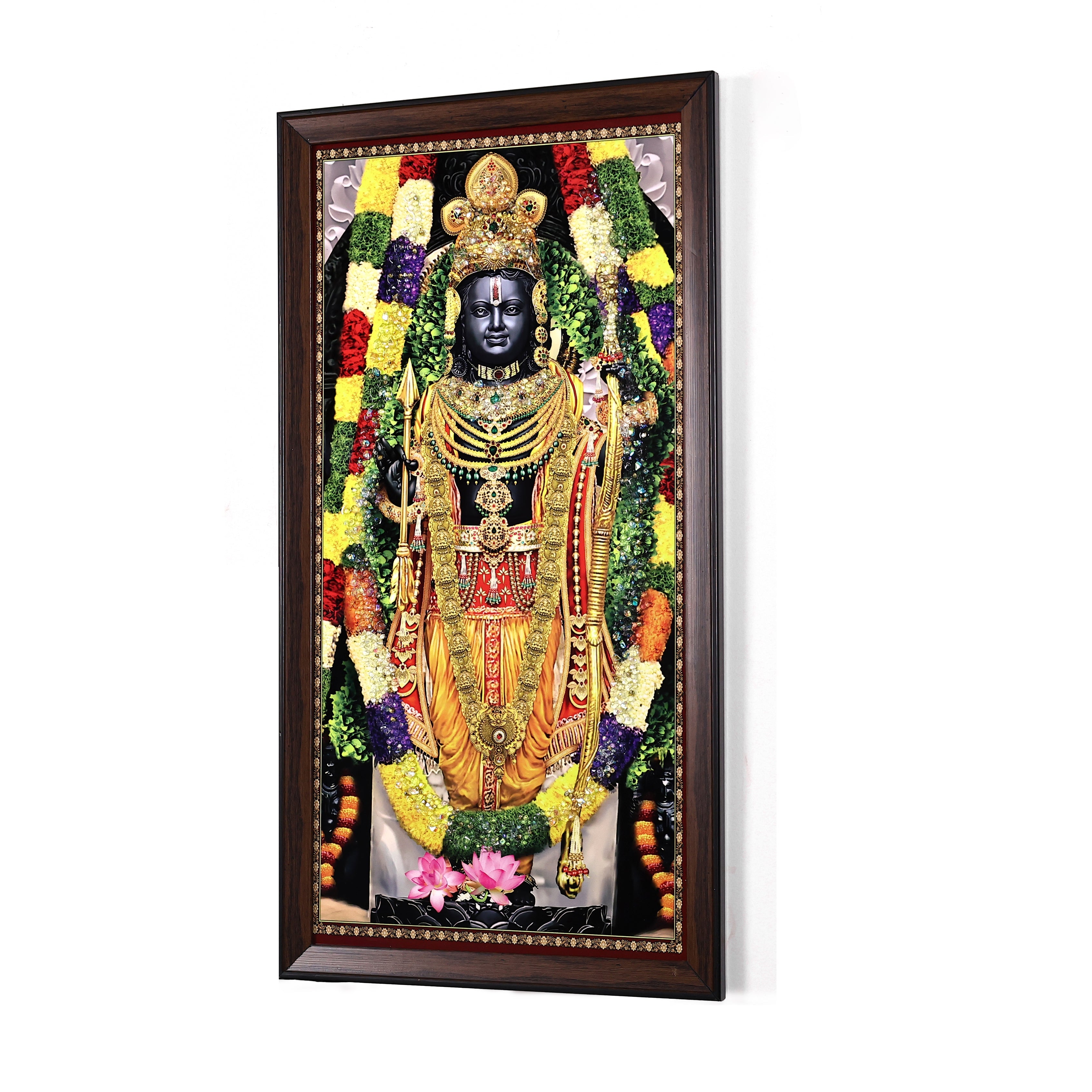 Lord Ram Crystal Embellished Resin Wall Painting