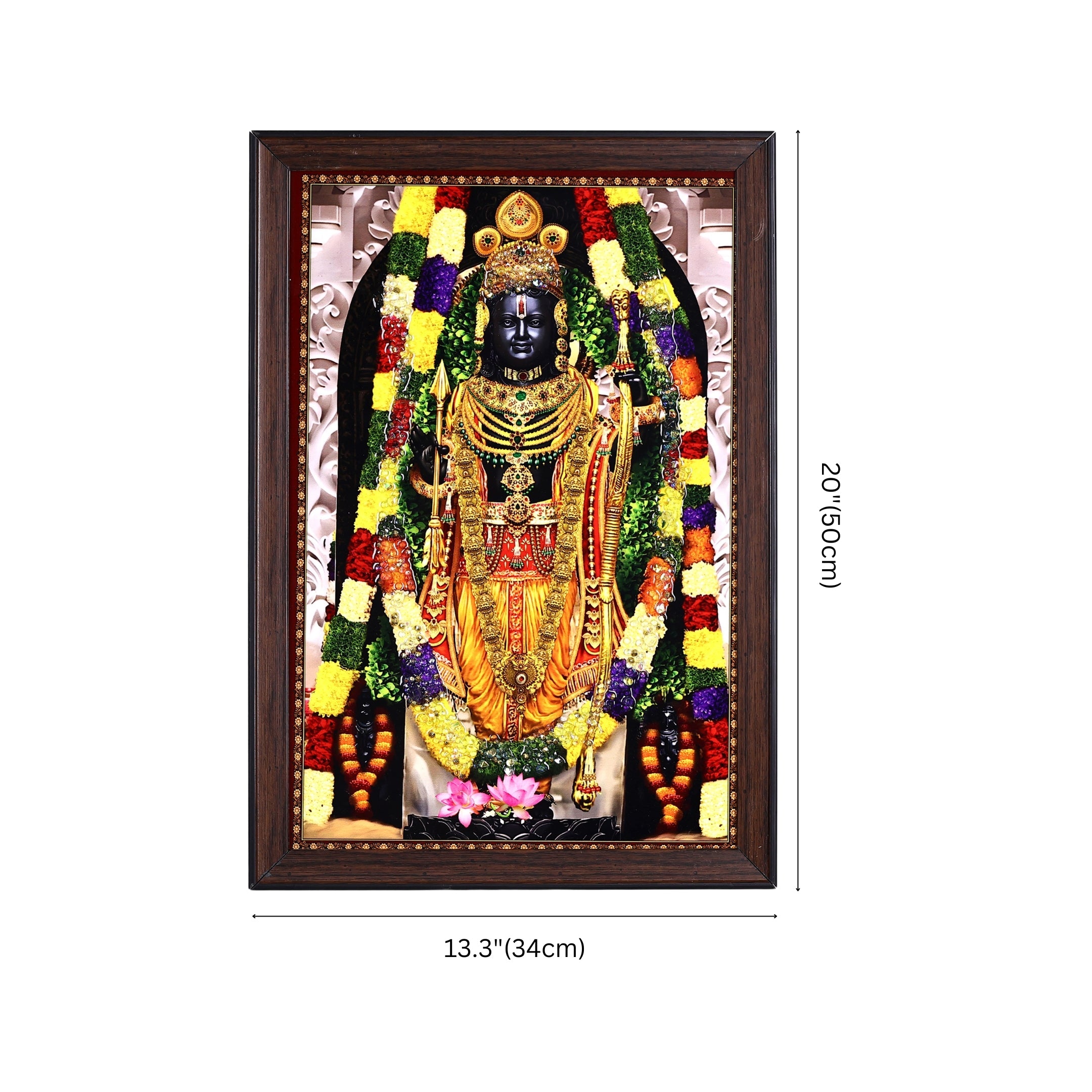 Lord Ram Crystal Embellished Spiritual Resin Wall Painting