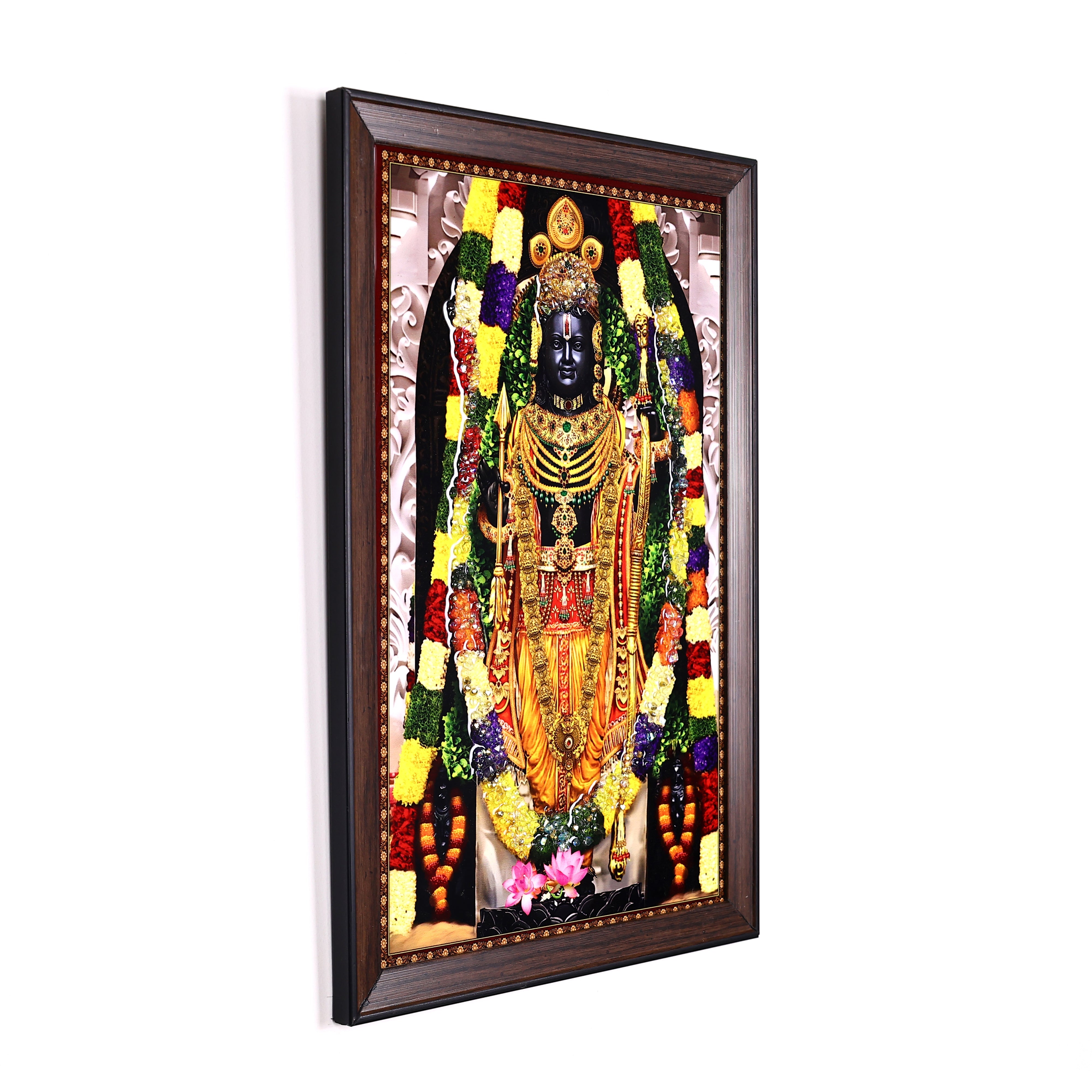 Lord Ram Crystal Embellished Spiritual Resin Wall Painting