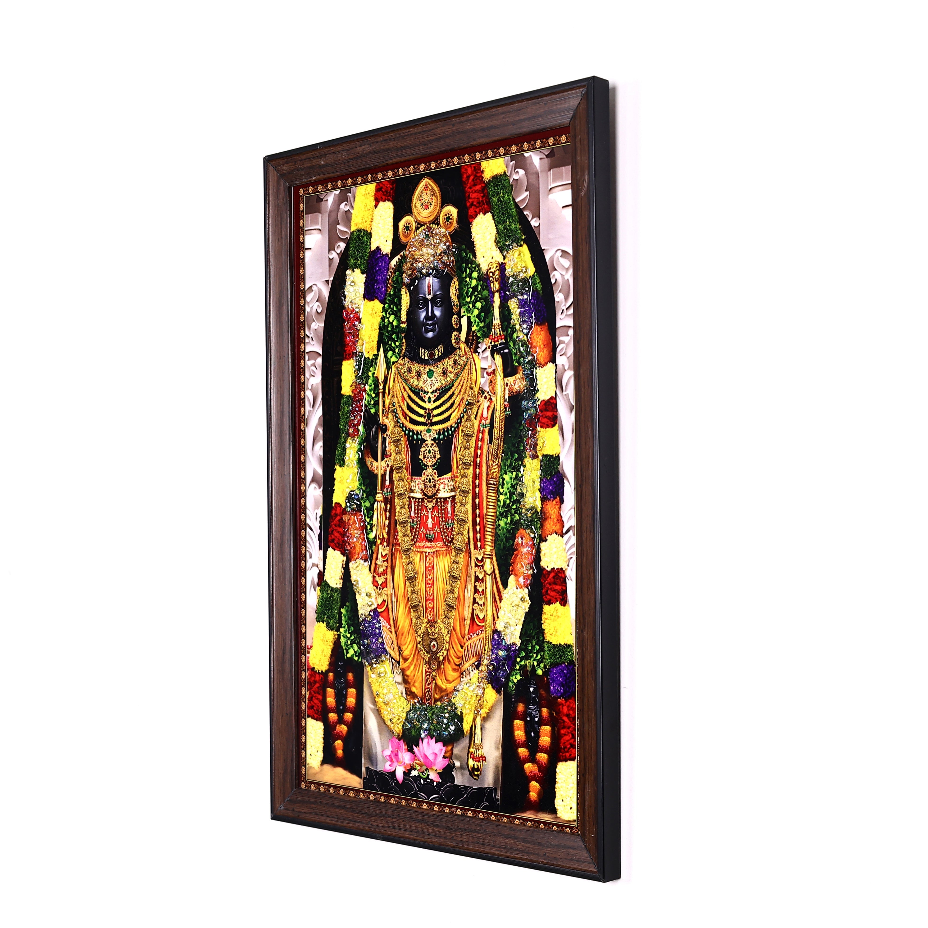 Lord Ram Crystal Embellished Spiritual Resin Wall Painting