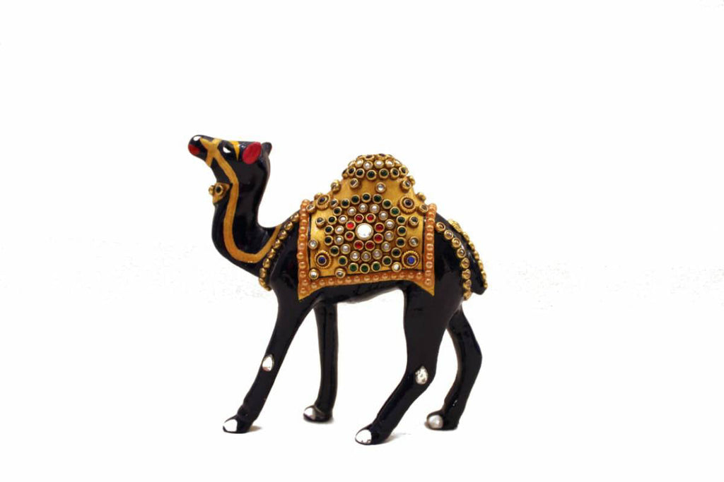 4" METAL CAMEL JEWELLERY STONE PAINTING