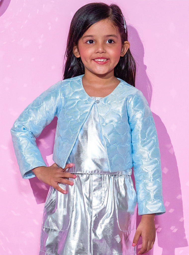 Girl's Blue Shimmer Rockstar Shrug