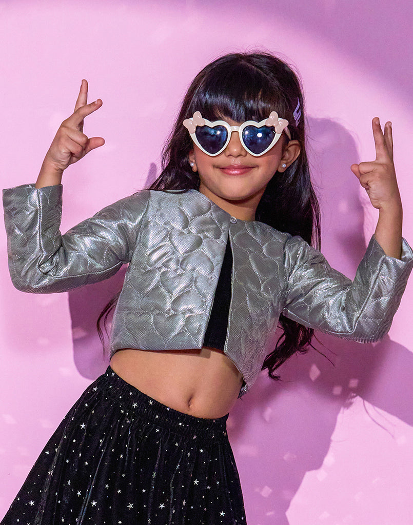 Girl's Silver Shimmer Rockstar Shrug