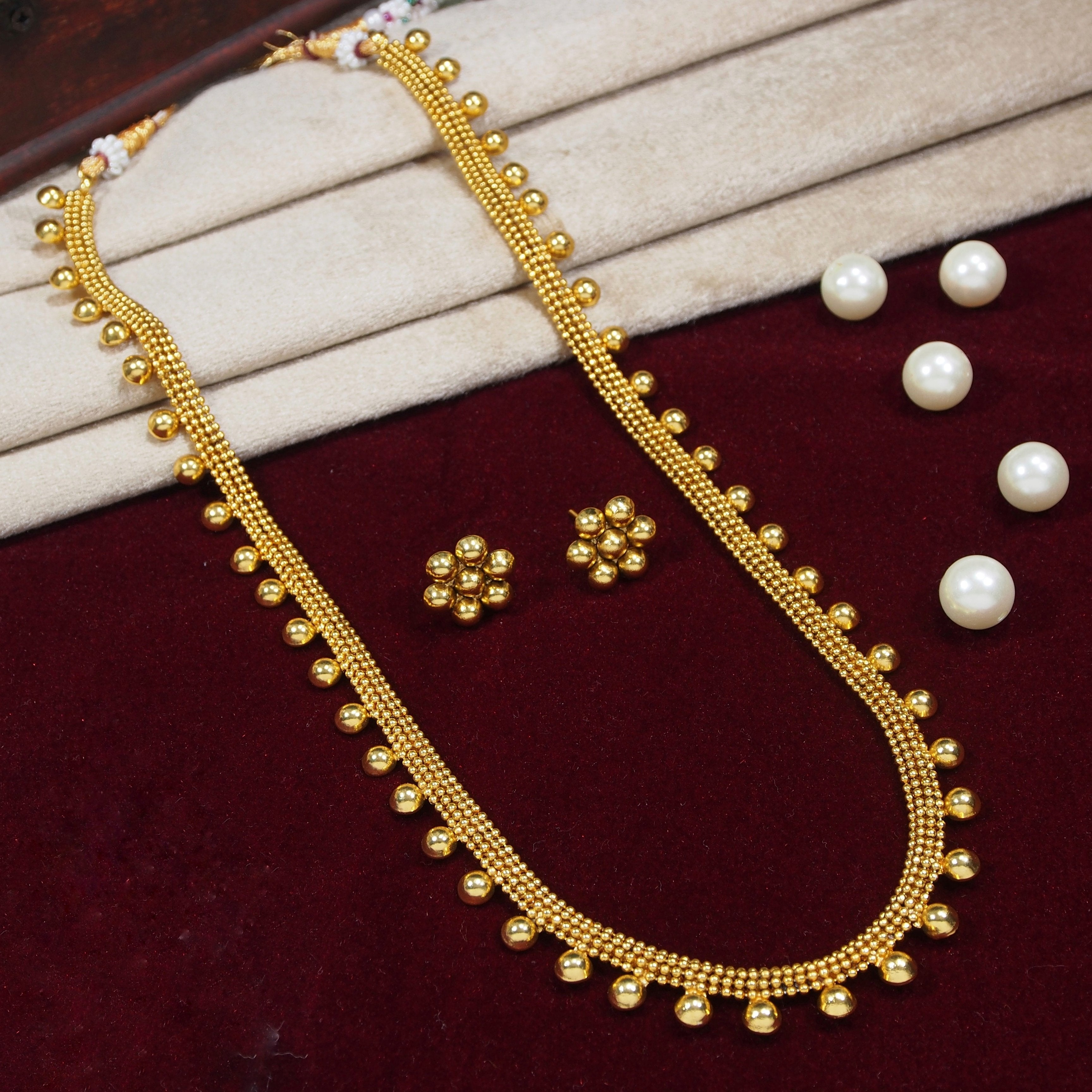 Women's 18K Gold Plated Long Necklace With Earrings For Women & Girls