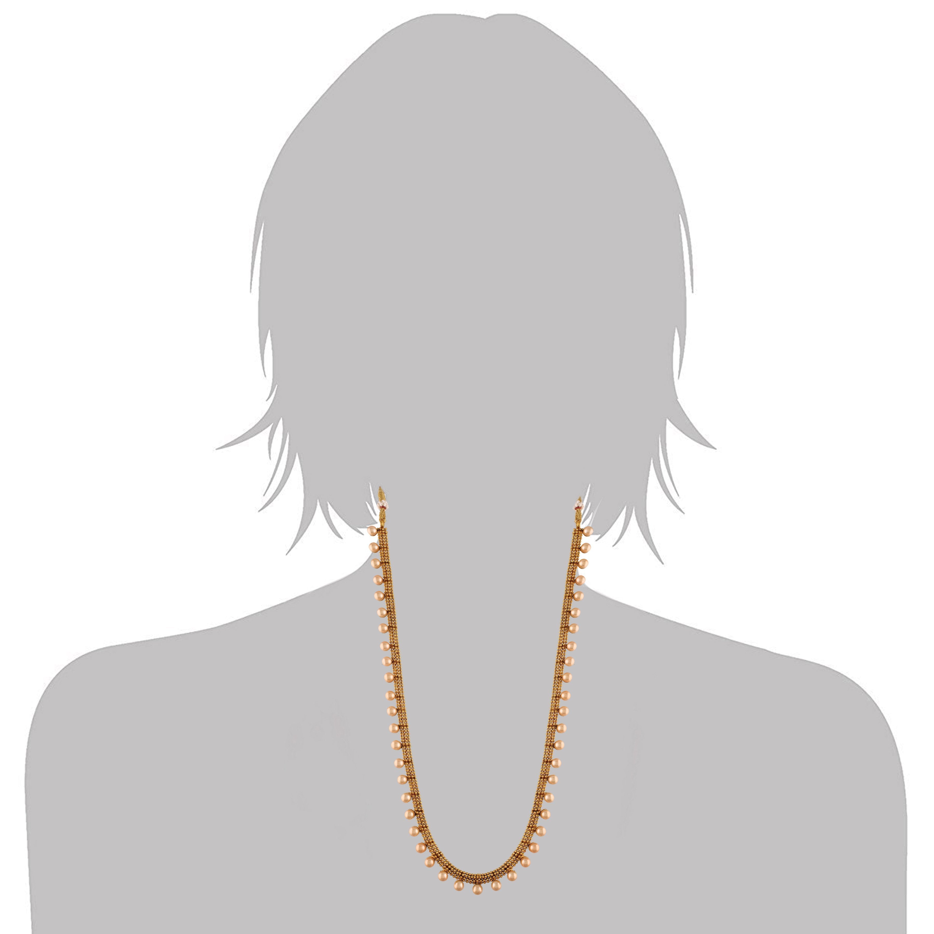 Women's 18K Gold Plated Long Necklace With Earrings For Women & Girls