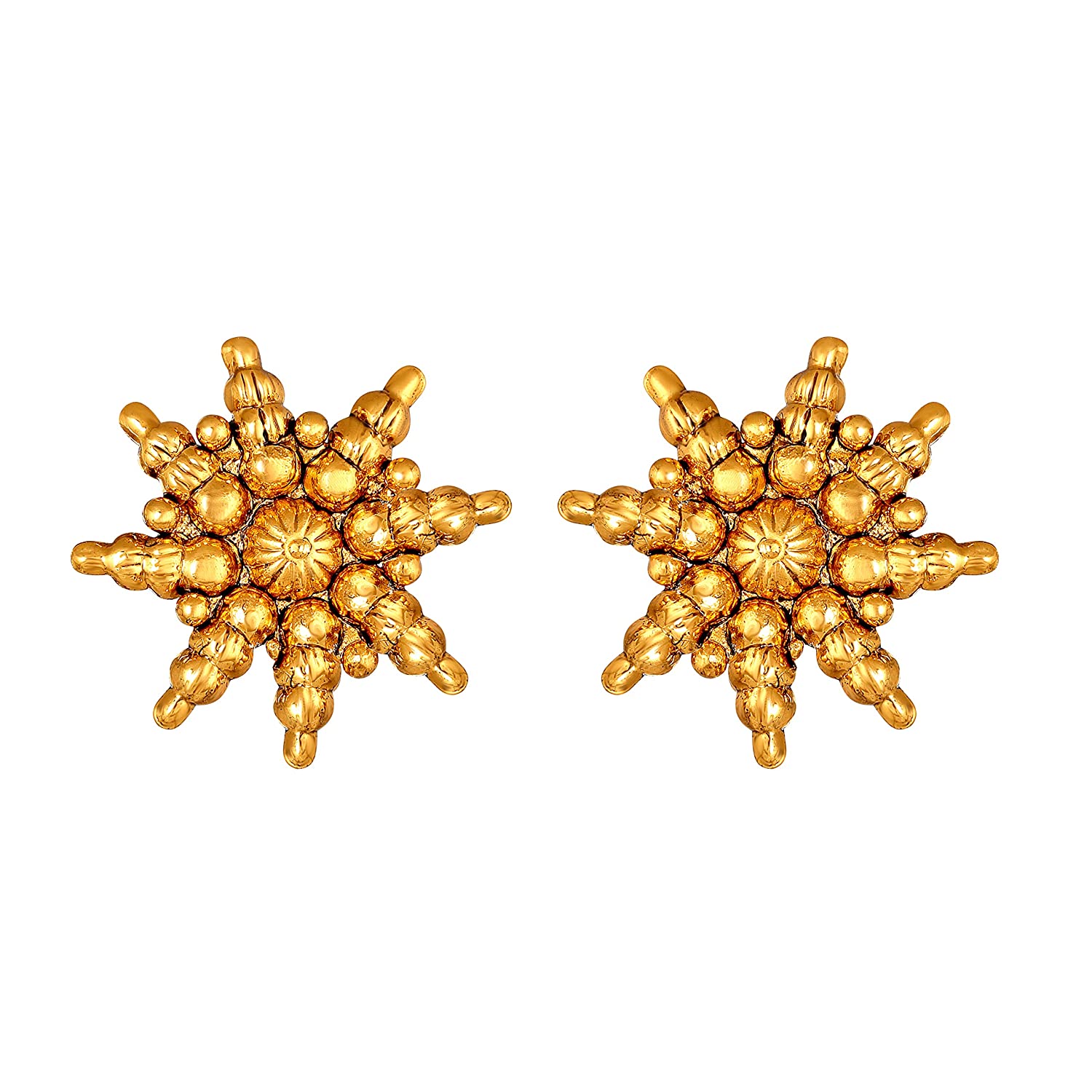 Women's 18K Gold Plated Golden Leaf work Necklace With Earrings For Women & Girls