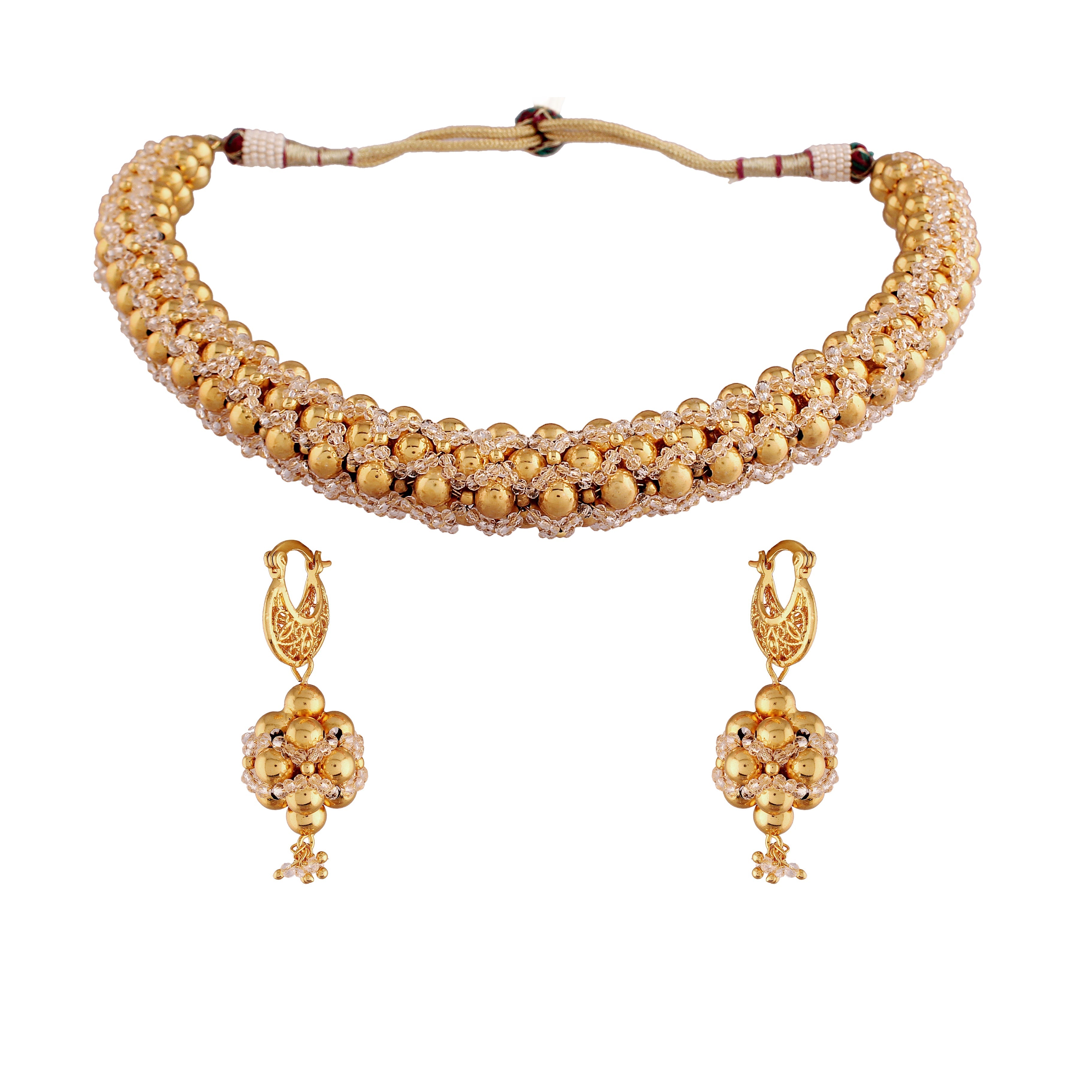 Women's Â 18k Gold Plated Moti Beads Choker NecklaceÂ 