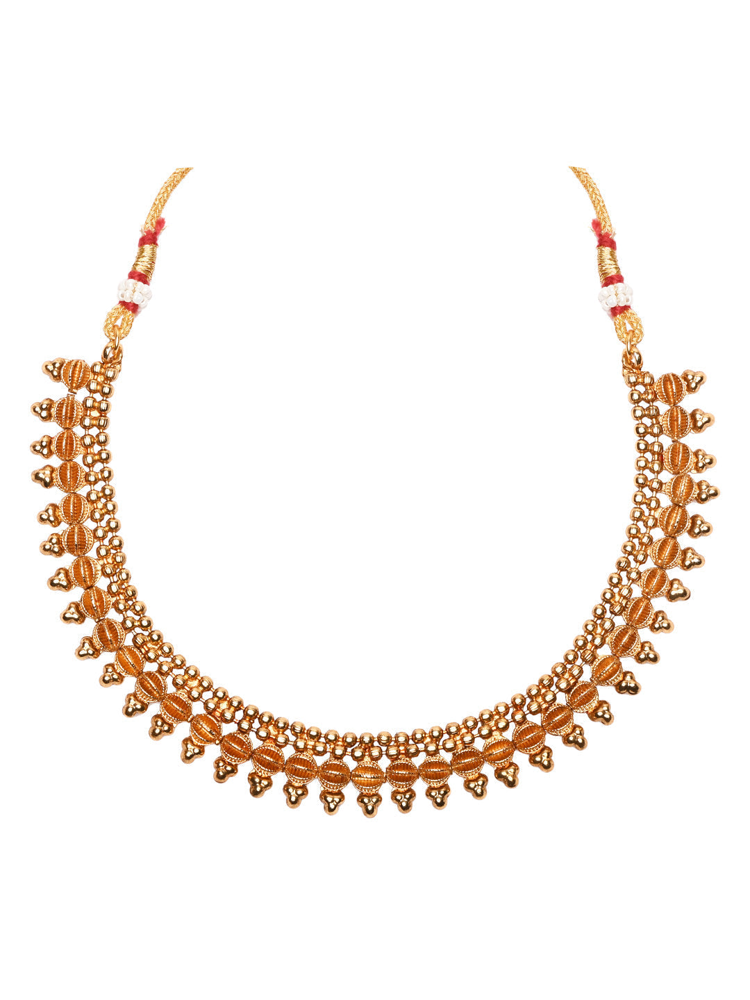 Women's 18K Gold Plated Traditional Stylish Golden Necklace with Earrings