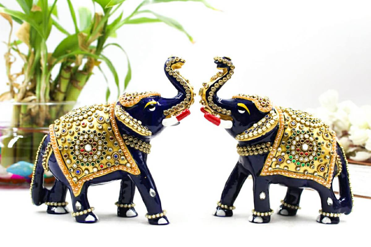 Decorative Rajasthani Elephant Showpiece By Trendia Decor