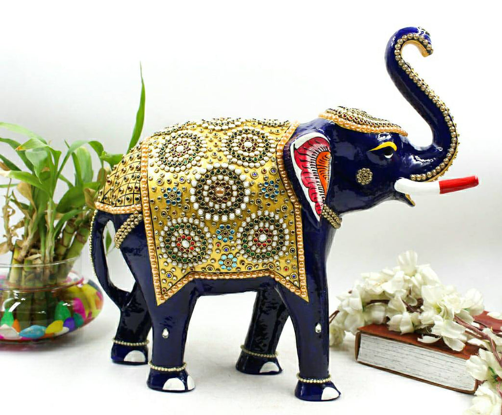MT-1041-12 (12" ELEPHANT UT JWELLERY CUTTING STONE PAINTING MT)
