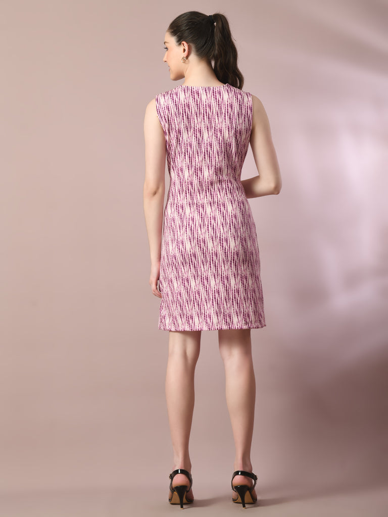 Women's  Multi Printed Cowl Neck Bodycon Party Dress