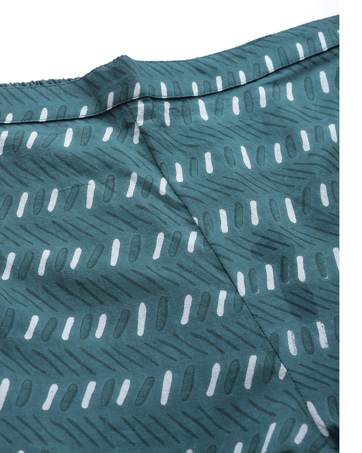 Women's Green & White Printed Night Suit