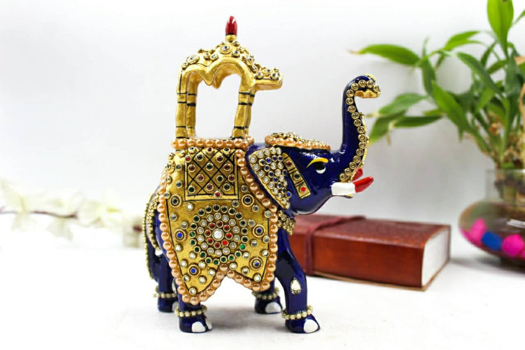 5"AMBABARI UT JWELLERY STONE STATUE MT