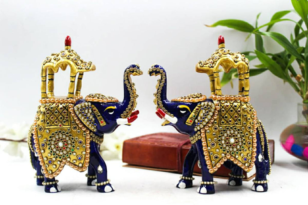 5"AMBABARI UT JWELLERY STONE STATUE MT