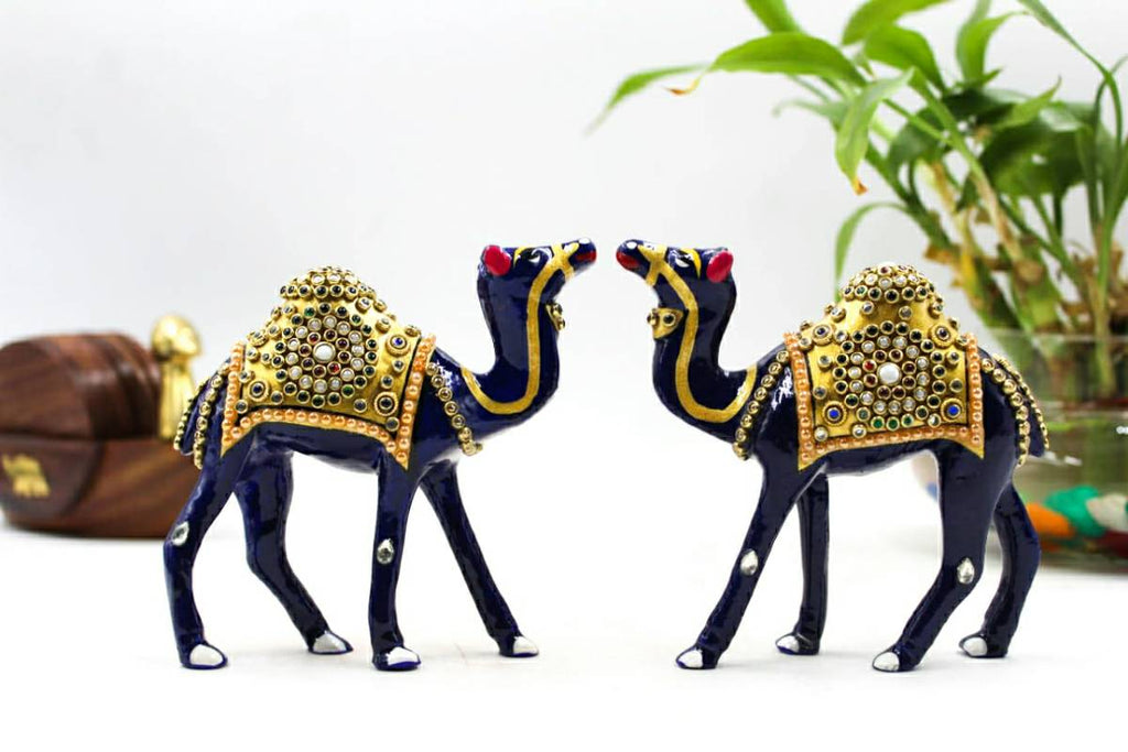 4" METAL CAMEL JEWELLERY STONE PAINTING