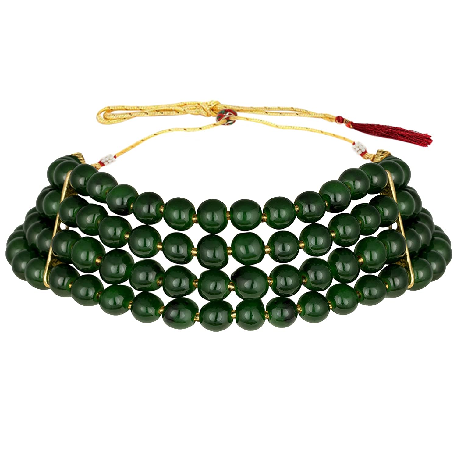 Women's 18k Gold Plated Black Pearl Beaded Choker Se