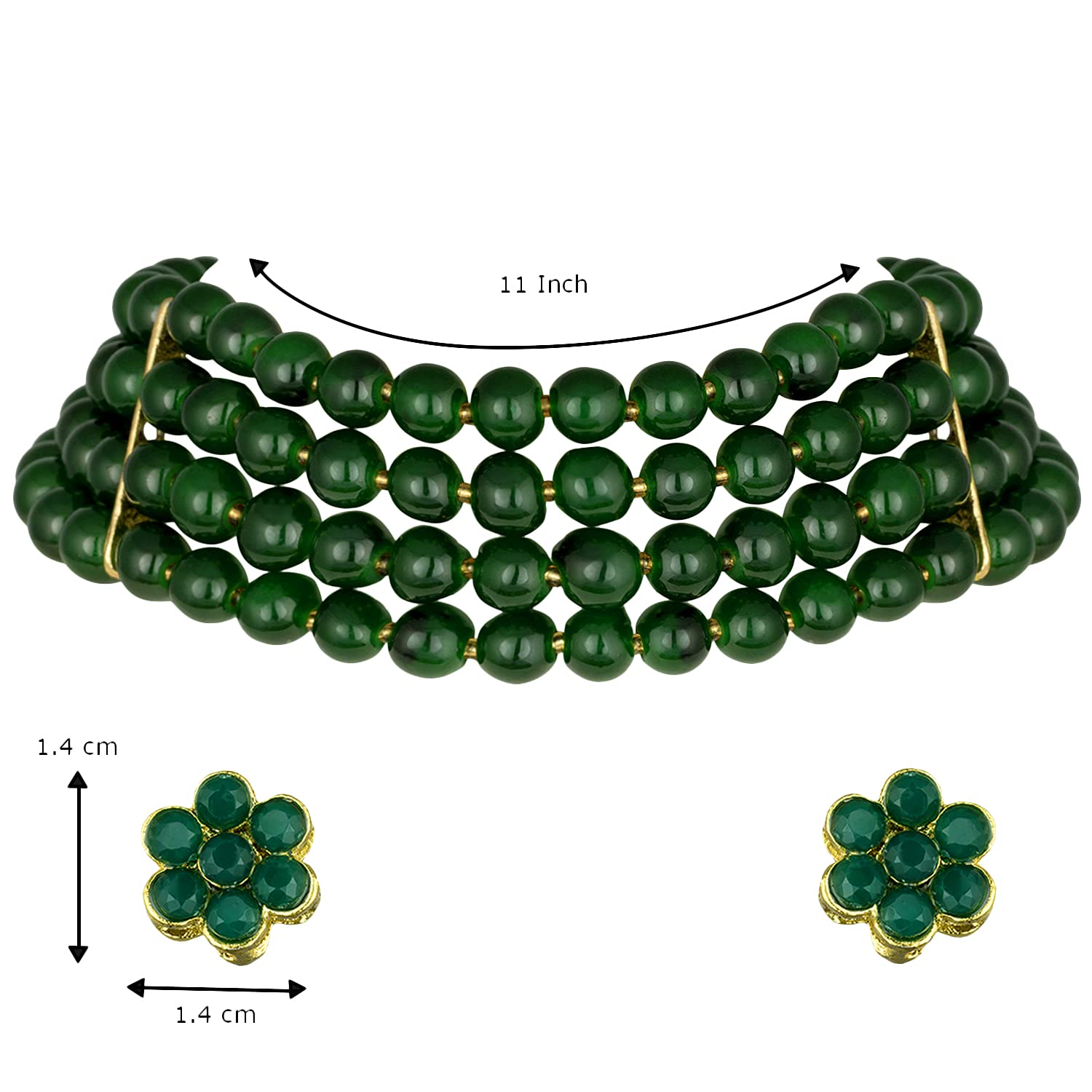 Women's 18k Gold Plated Black Pearl Beaded Choker Se