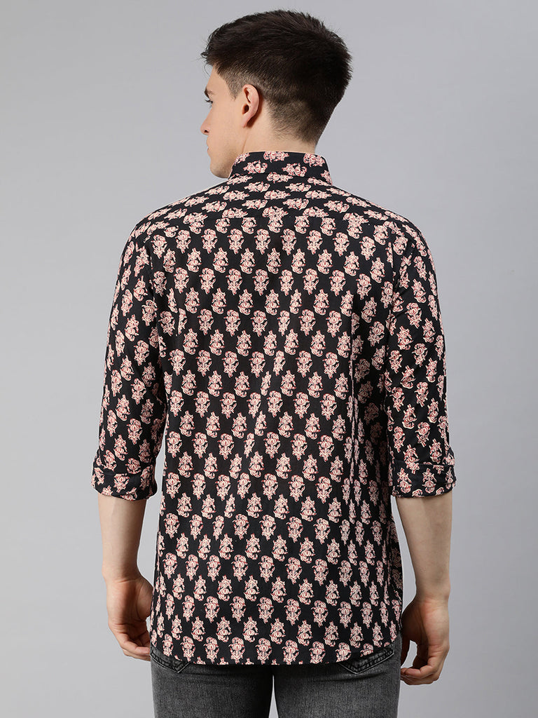 Men's Black Cotton Full Sleeves Shirts For Men