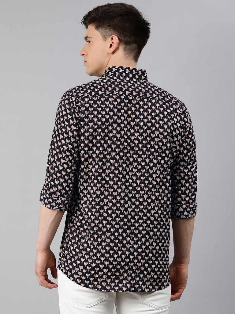 Men's Black Cotton Full Sleeves Shirts For Men