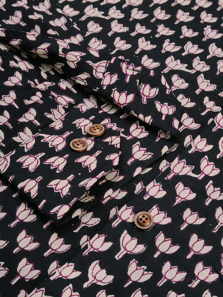 Men's Black Cotton Full Sleeves Shirts For Men