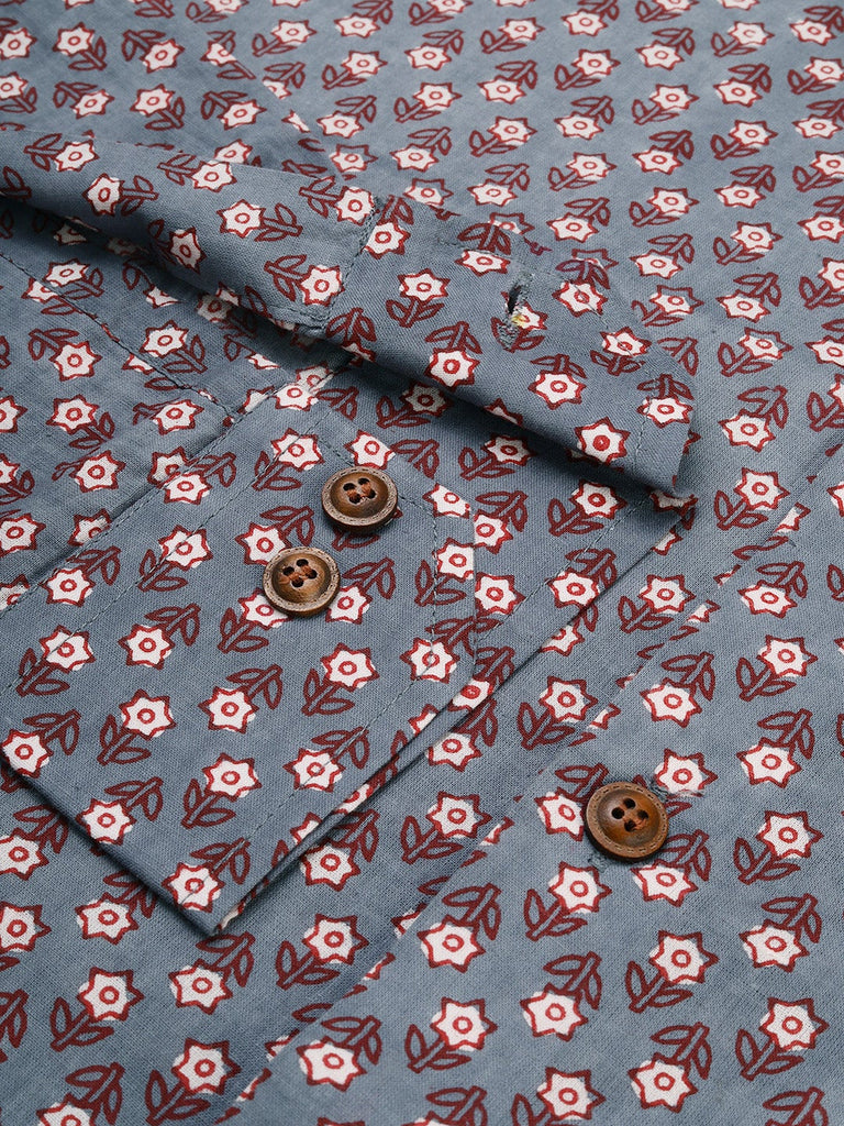 Men's Gray Cotton Full Sleeves Shirts For Men