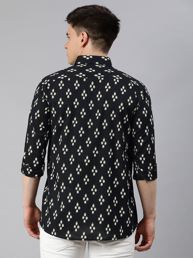 Men's Black Cotton Full Sleeves Shirts For Men